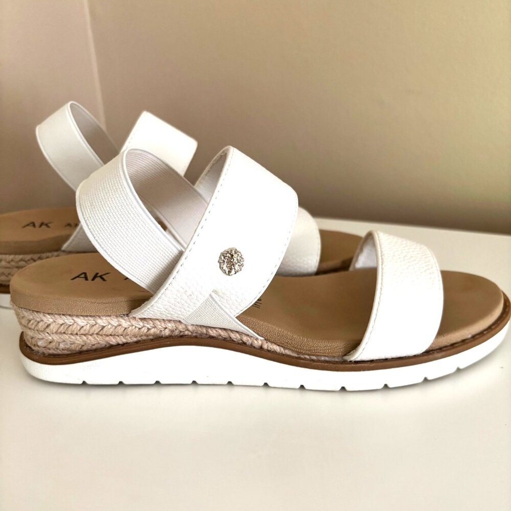 ANNE KLEIN White semi wedge sandals size 7M